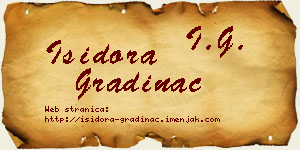 Isidora Gradinac vizit kartica